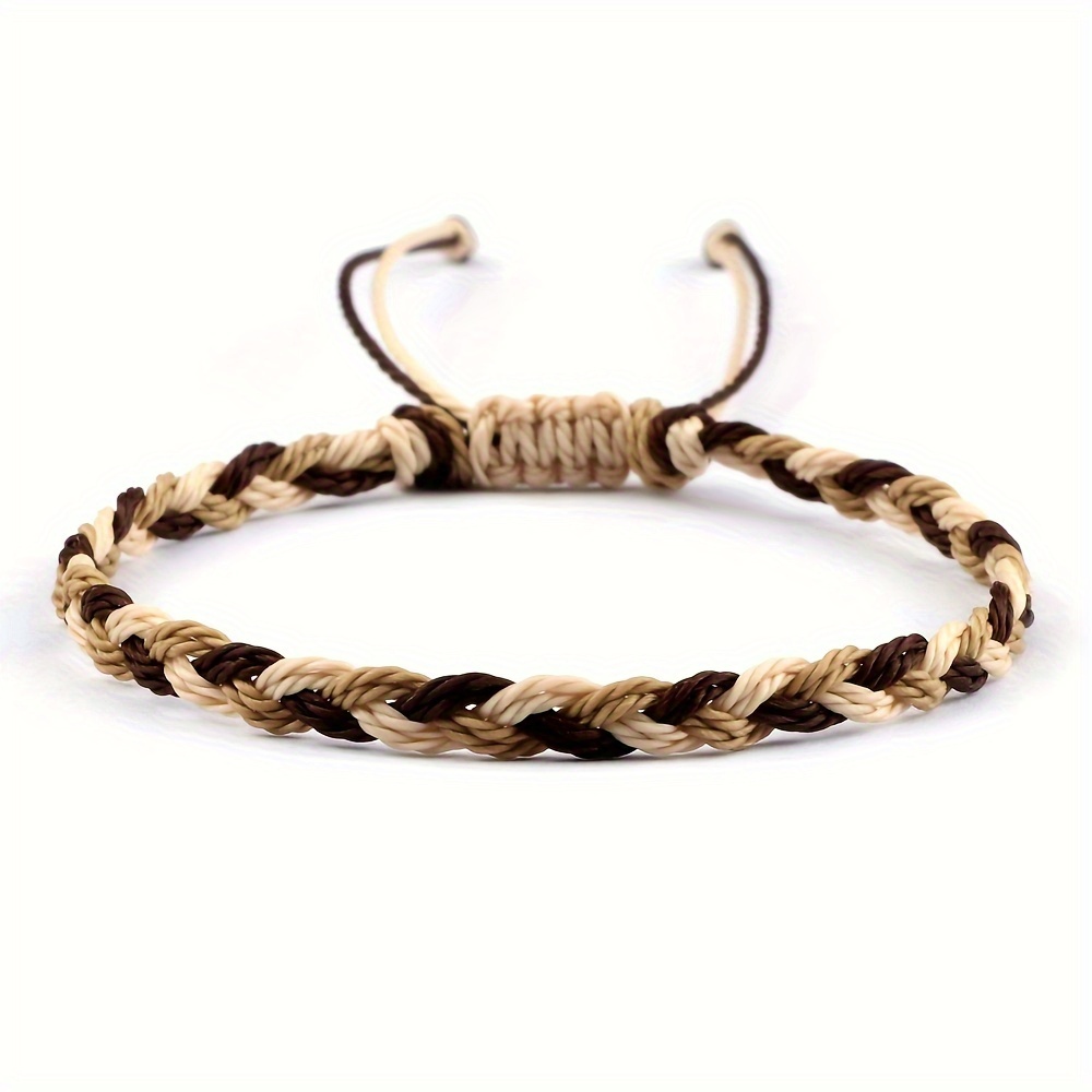 Colorful 3 Strand Braided Bracelet with Adjustable Length